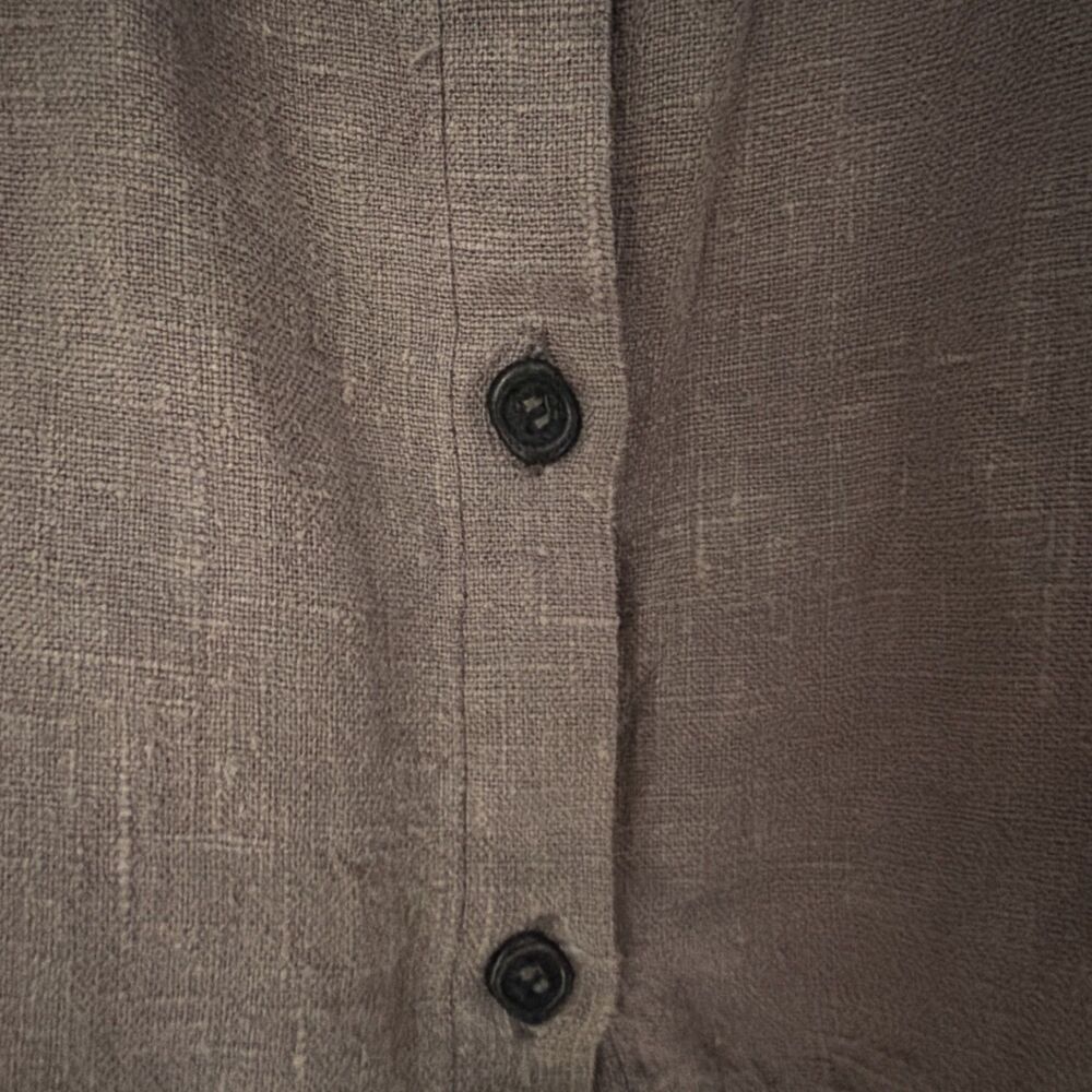 Vintage Flax By Jeanne Engelhart Cropped Raw Edge Best Button 100% Linen Size S - Picture 6 of 10